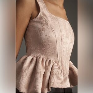 Anthropologie Siempre Corset Side-Peplum Tank